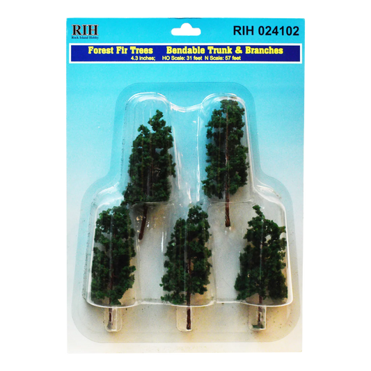 Rock Island Hobby  Forest Fir Trees 4.33" 5 Pc.