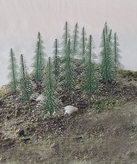 Rock Island Hobby  Snow Covered Fir 8pc 3.5"; 8pc 4.3"