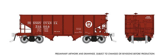 Rapido HO PRR GLa 2-Bay Hopper: PRR - Circle Keystone: 6-Pack #3