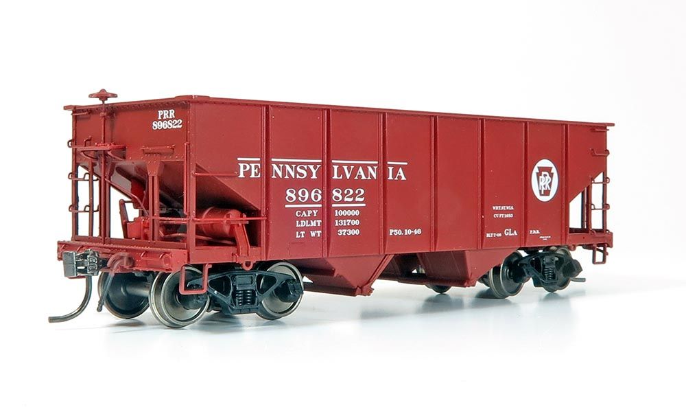 Rapido HO PRR GLa 2-Bay Hopper: PRR - Circle Keystone: 6-Pack #4