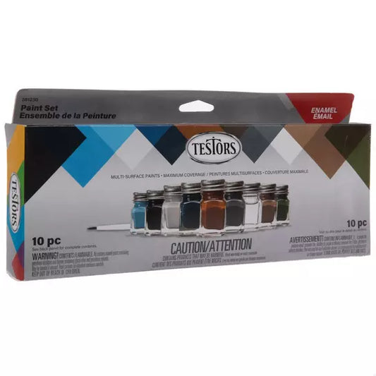 Testors Military Flat Enamel Paint - 9 Piece Set