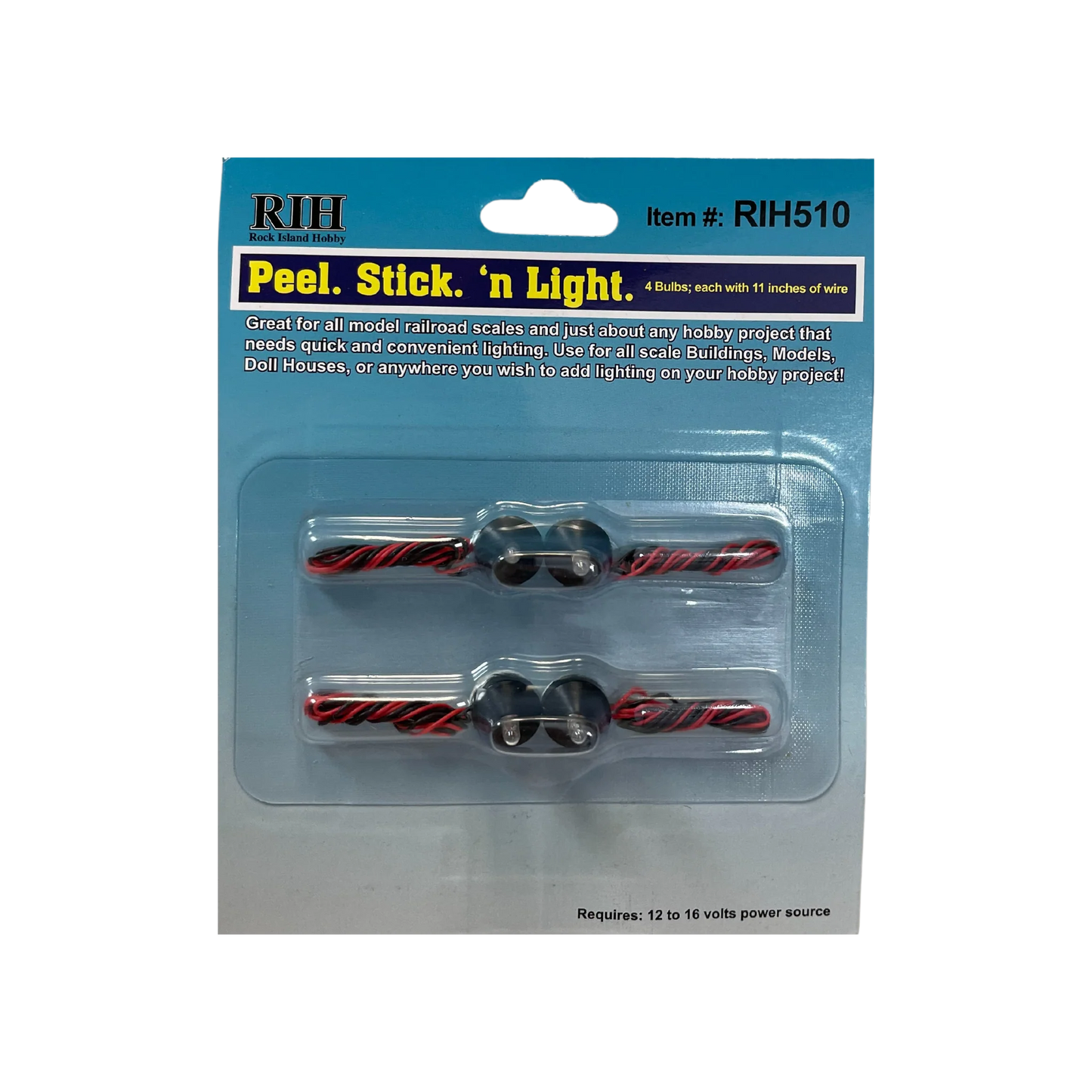 Rock Island Hobby  Peel Stick 'n Lights 4 Pcs. Bulb