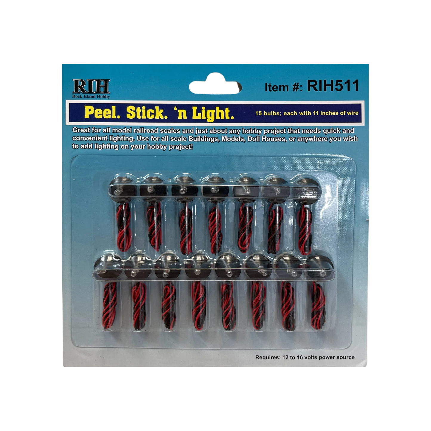 Rock Island Hobby  Peel Stick 'n Lights 15 Pcs. Bulb