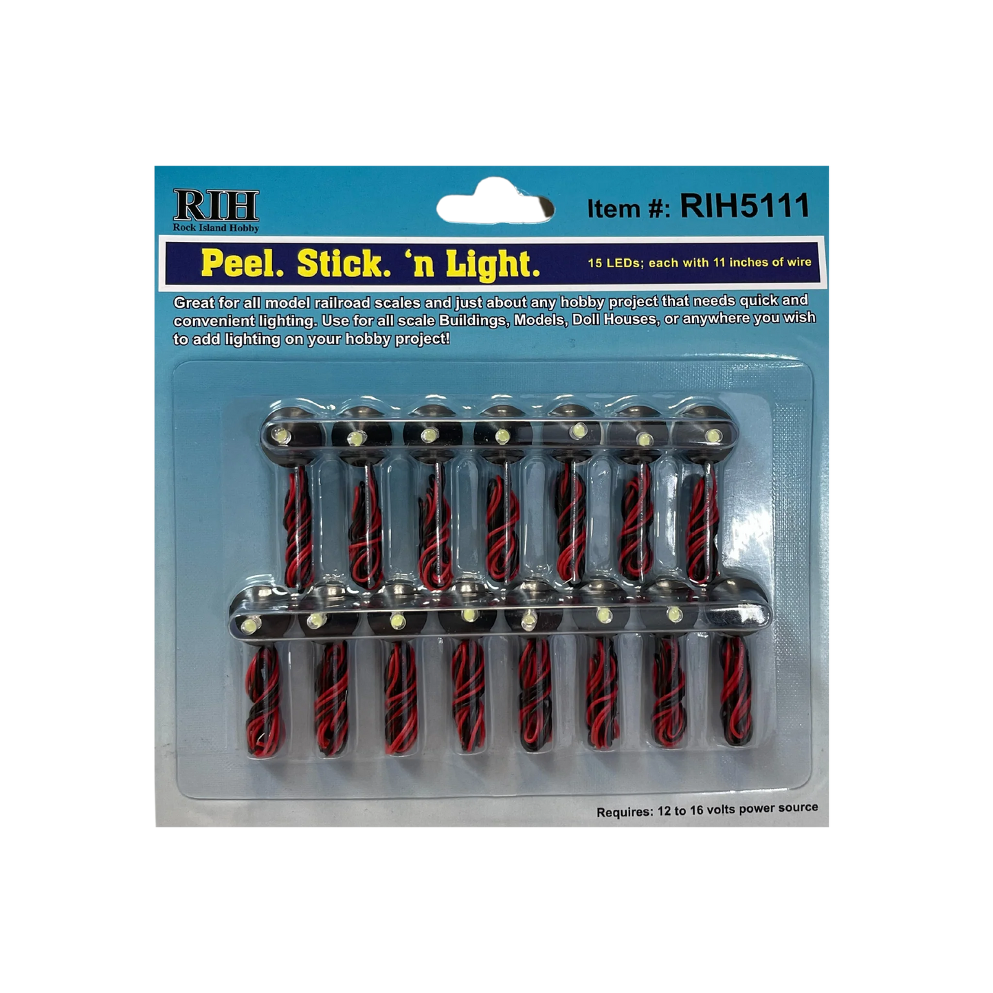 Rock Island Hobby  Peel Stick 'n Lights 15 Pcs. LED