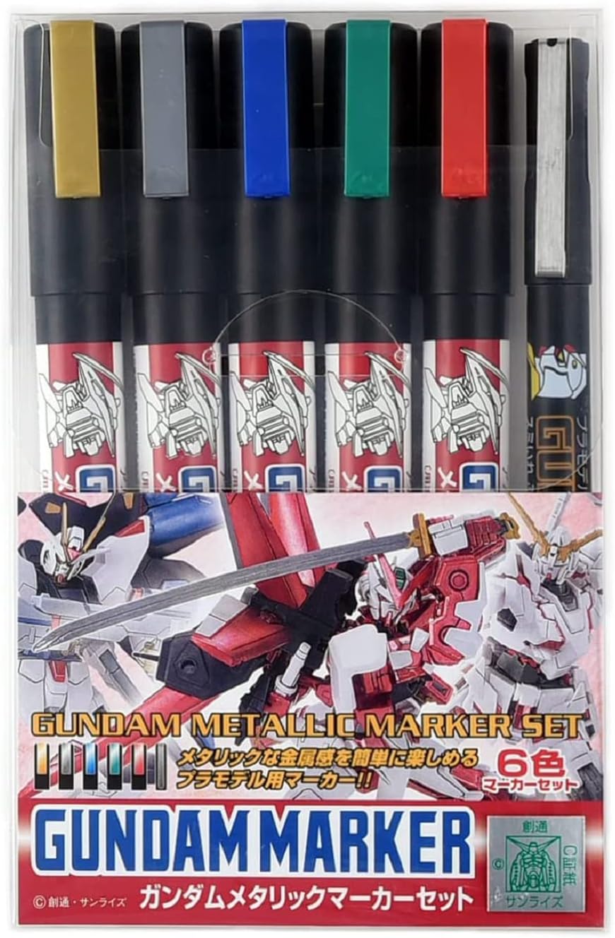 Mr. Hobby Gundam Marker Metallic Set 6 Colors