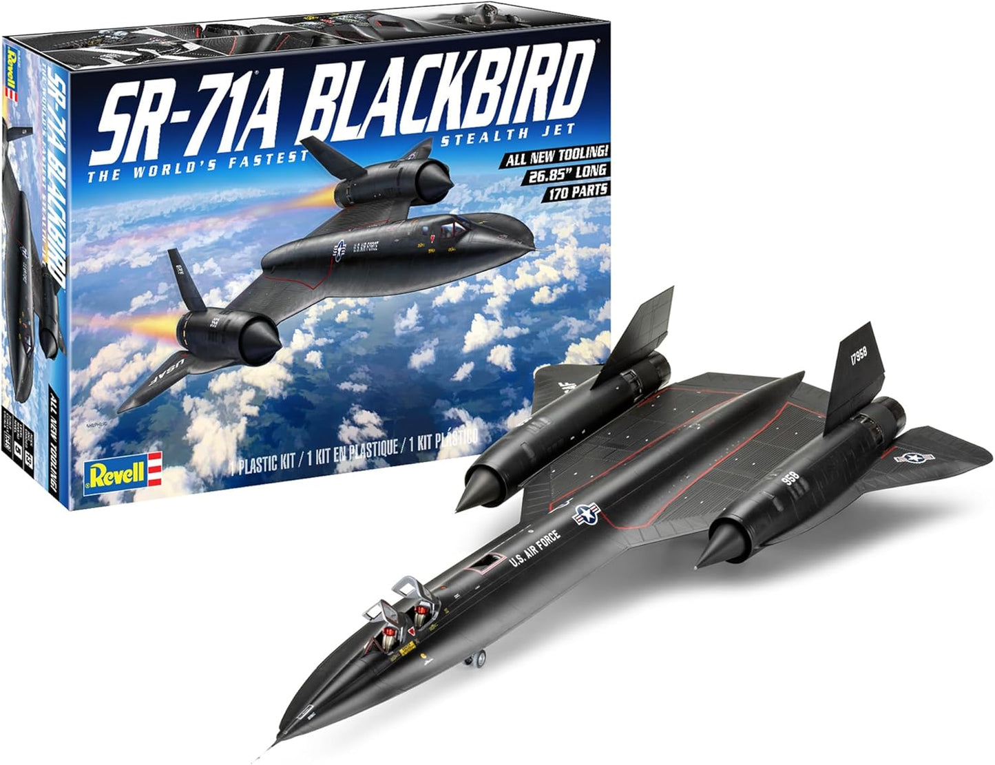 Revell SR-71A Blackbird Stealth Aircraft The World's Fastest Stealth Jet 1/48 Scale Model Kit