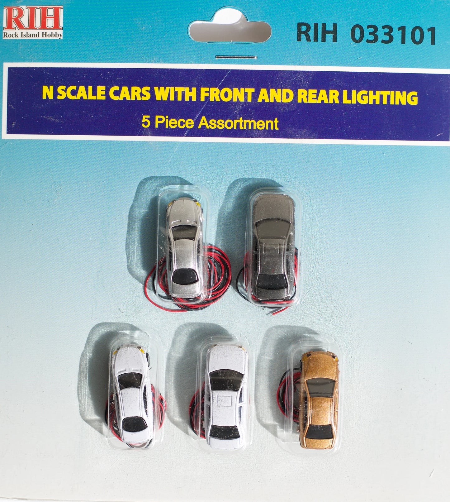 Rock Island Hobby  N Scale Autos with Front and Rear Lighting Assorted