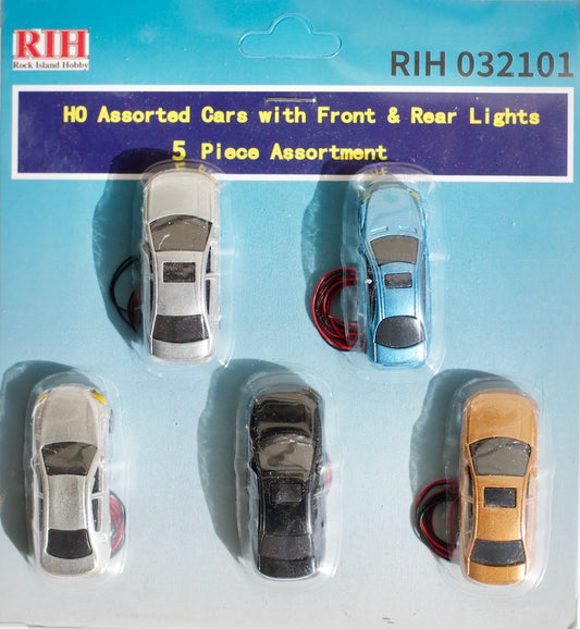 Rock Island Hobby  HO Scale Autos w Front and Rear Lights