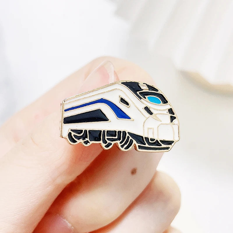 High Speed Railway Train Enamel Pin Custom Brooches Badge for Bag Lapel Pin Buckle Jewelry