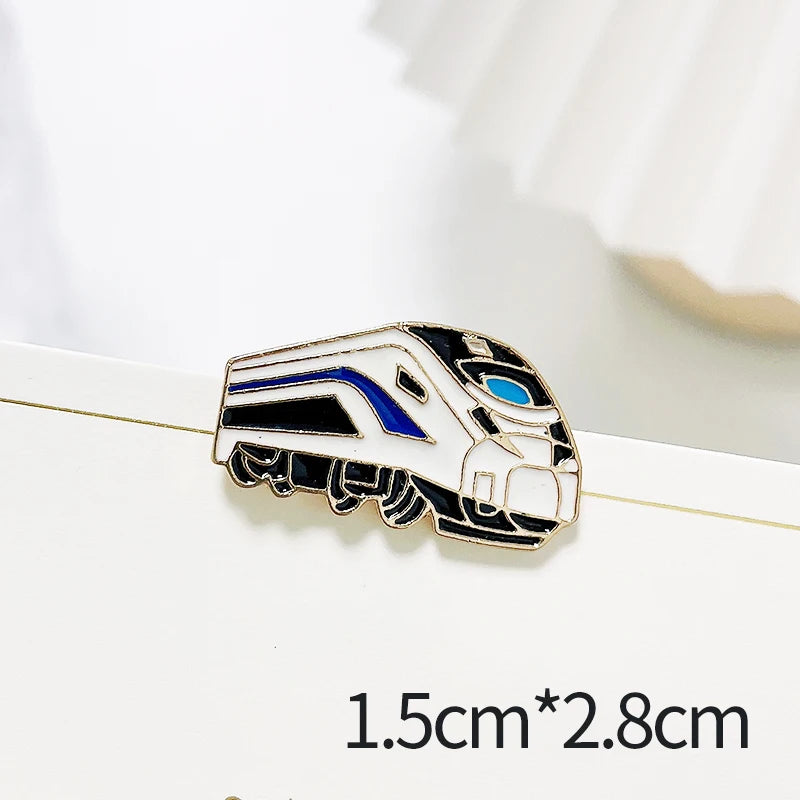 High Speed Railway Train Enamel Pin Custom Brooches Badge for Bag Lapel Pin Buckle Jewelry