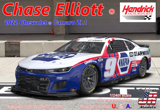 Salvinos JR Model 1/24 Hendrick Motorsports Chase Elliott 2022 NEXT GEN Patriotic Chevrolet Camaro