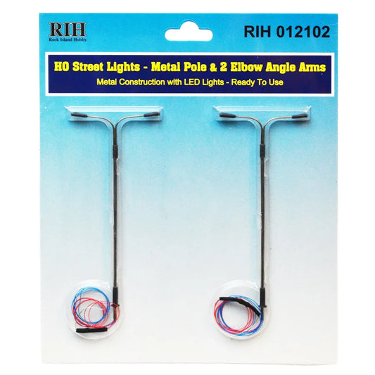 Rock Island Hobby HO Metal Poles 2 Elbow Arms