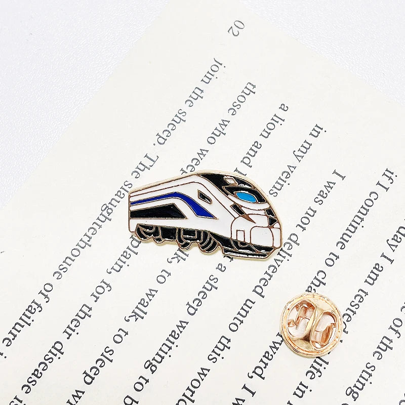 High Speed Railway Train Enamel Pin Custom Brooches Badge for Bag Lapel Pin Buckle Jewelry