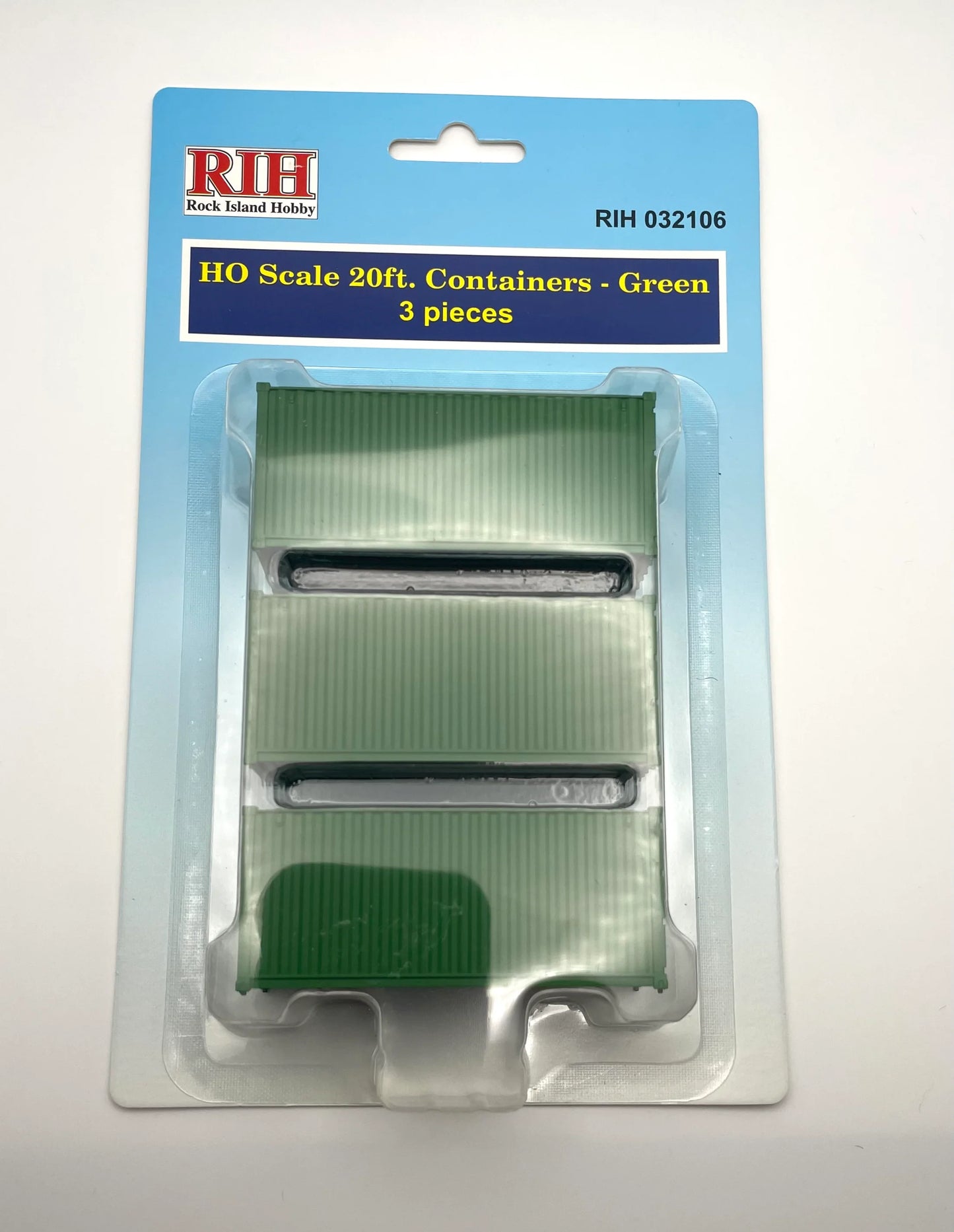 Rock Island Hobby  HO Scale Containers 20ft Green