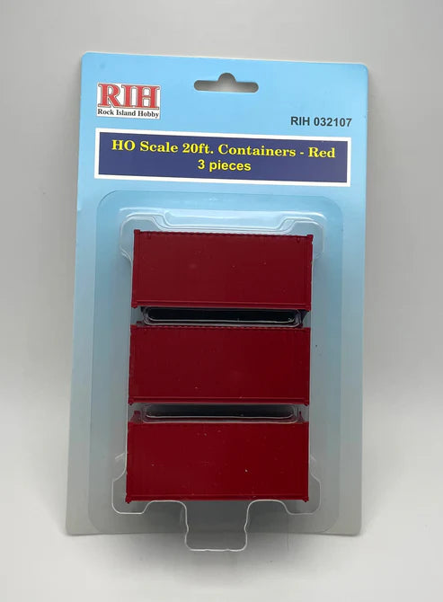 Rock Island Hobby  HO Scale Containers 20ft Red