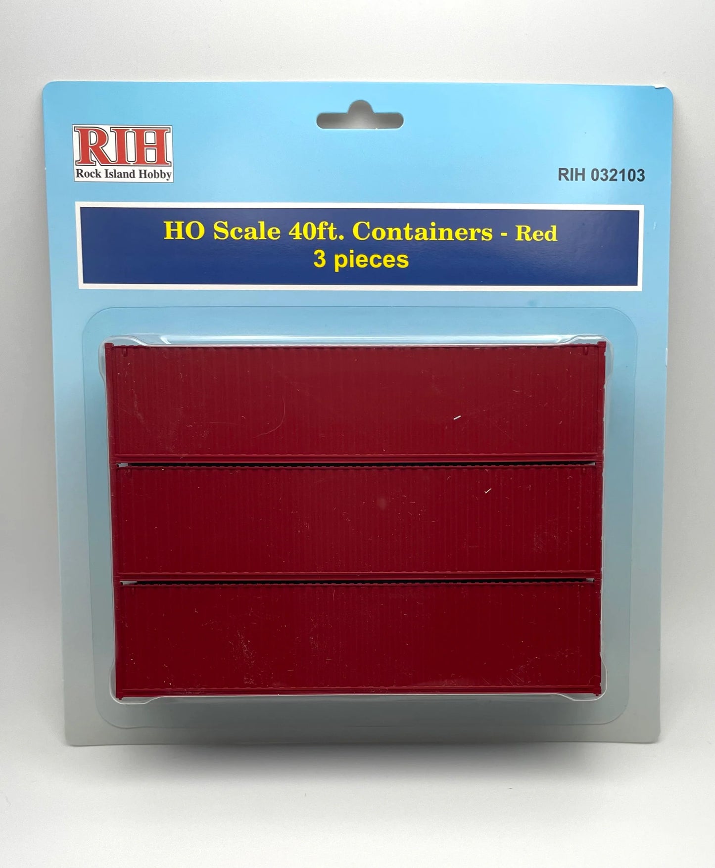 Rock Island Hobby  HO Scale 40ft Containers - Red