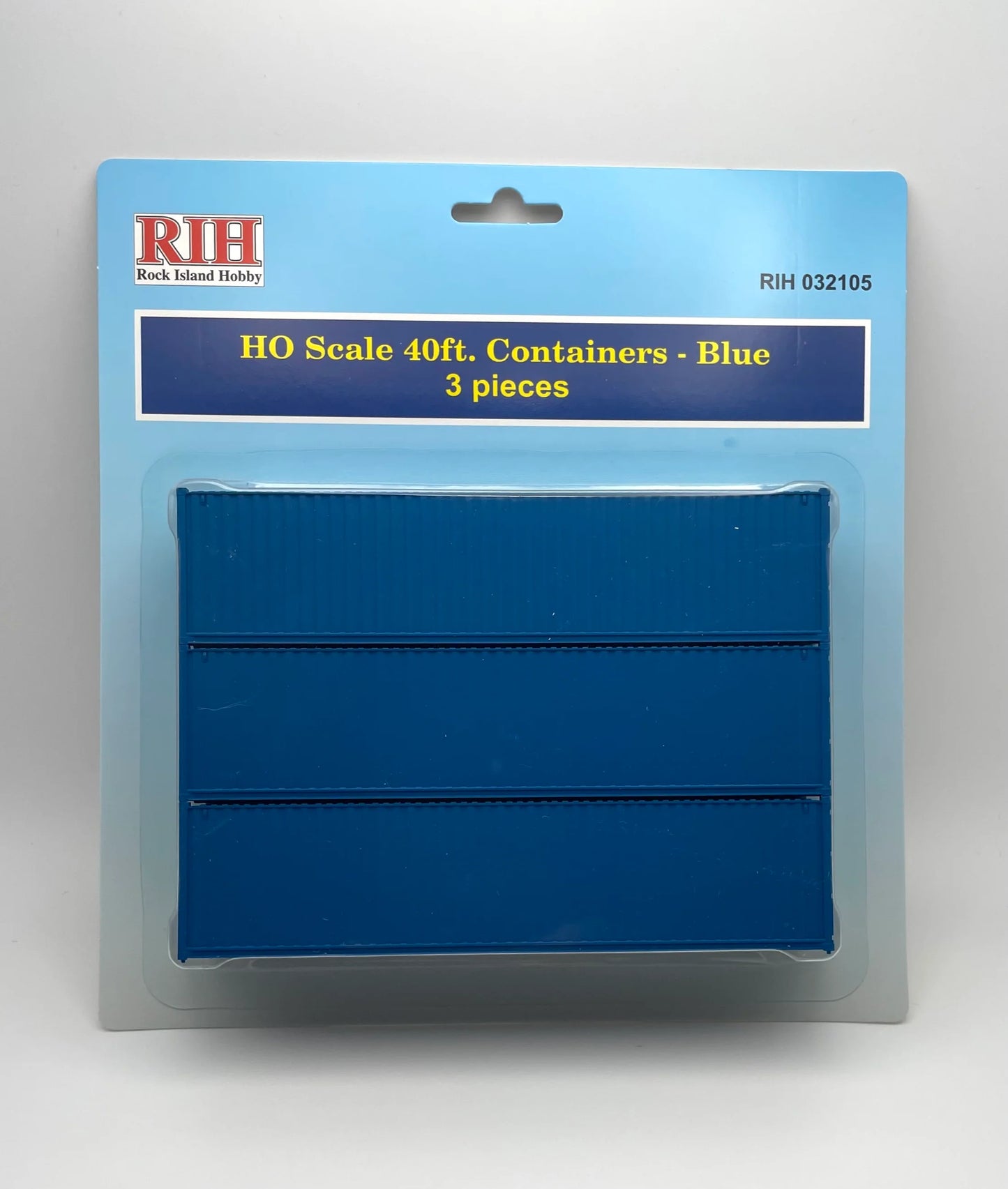 Rock Island Hobby  HO Scale 40ft Containers - Blue