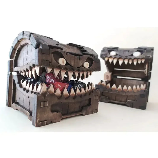 Dungeons & Dragons Wooden Mimic Figure Dnd Creative Monster Treasure Chest Figurine Box Halloween Toy Gift