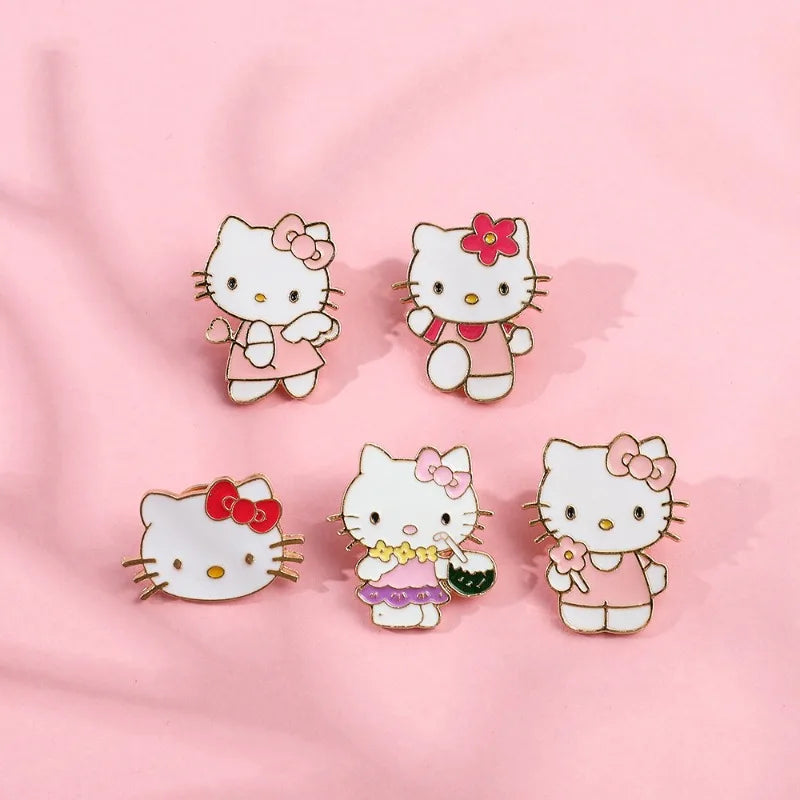 Sanrio Brooch Cartoon Anime Hello Kitty Enamel Pins