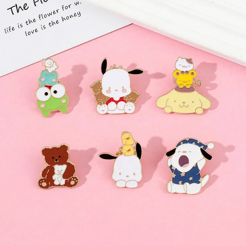 Sanrio Brooch Cartoon Anime Hello Kitty Enamel Pins