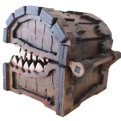 Dungeons & Dragons Wooden Mimic Figure Dnd Creative Monster Treasure Chest Figurine Box Halloween Toy Gift