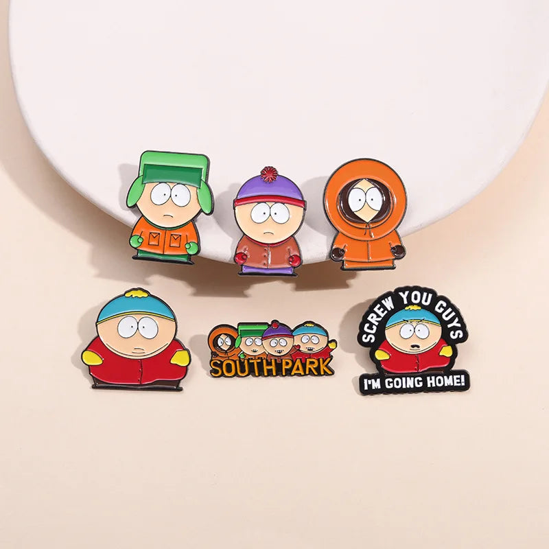 South Park Enamel Pin Badge Decorative Backpack Clothes Lapel Brooch Jewelry Accessories