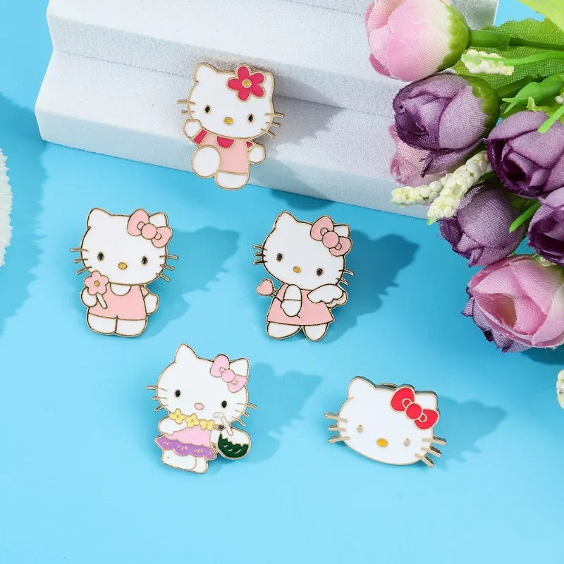 Sanrio Brooch Cartoon Anime Hello Kitty Enamel Pins