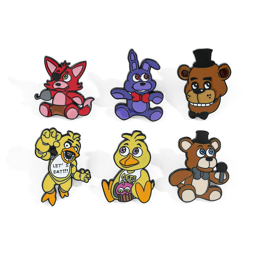 Five Night's At Freddy Enamel Pins Lapel Pin Badge Brooches for Backpack Pins  Accessories Gifts