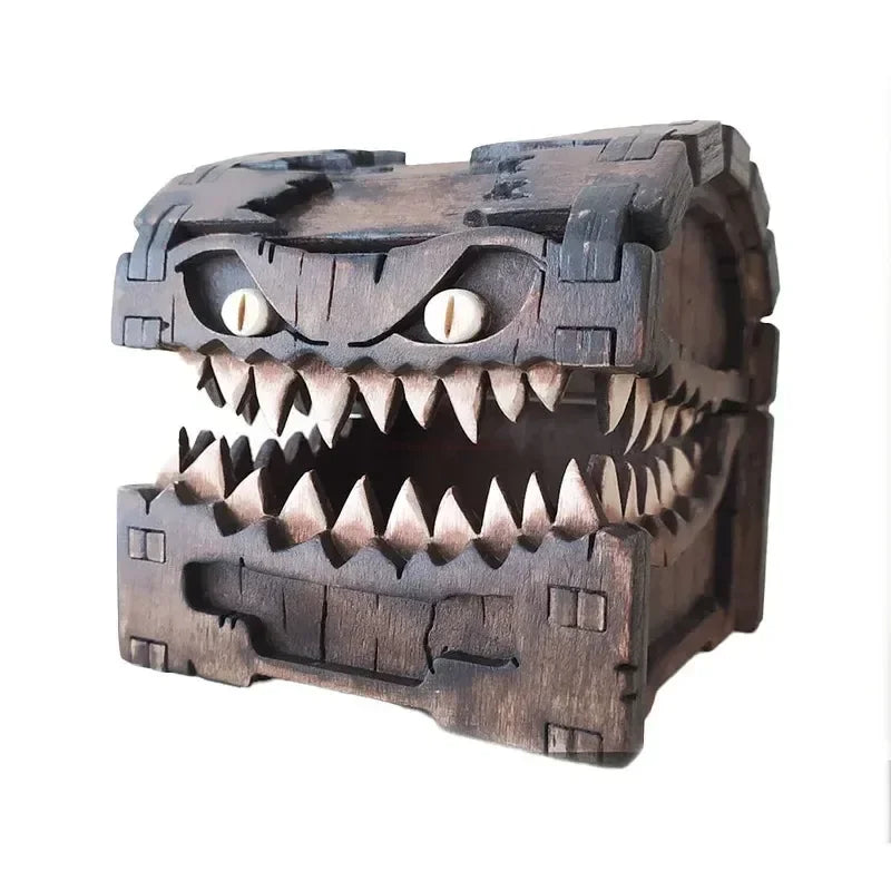 Dungeons & Dragons Wooden Mimic Figure Dnd Creative Monster Treasure Chest Figurine Box Halloween Toy Gift