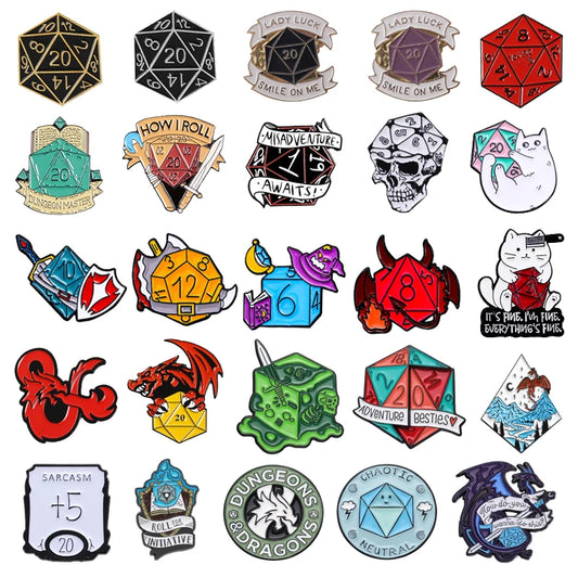 DND Dice Metal Enamel Pin