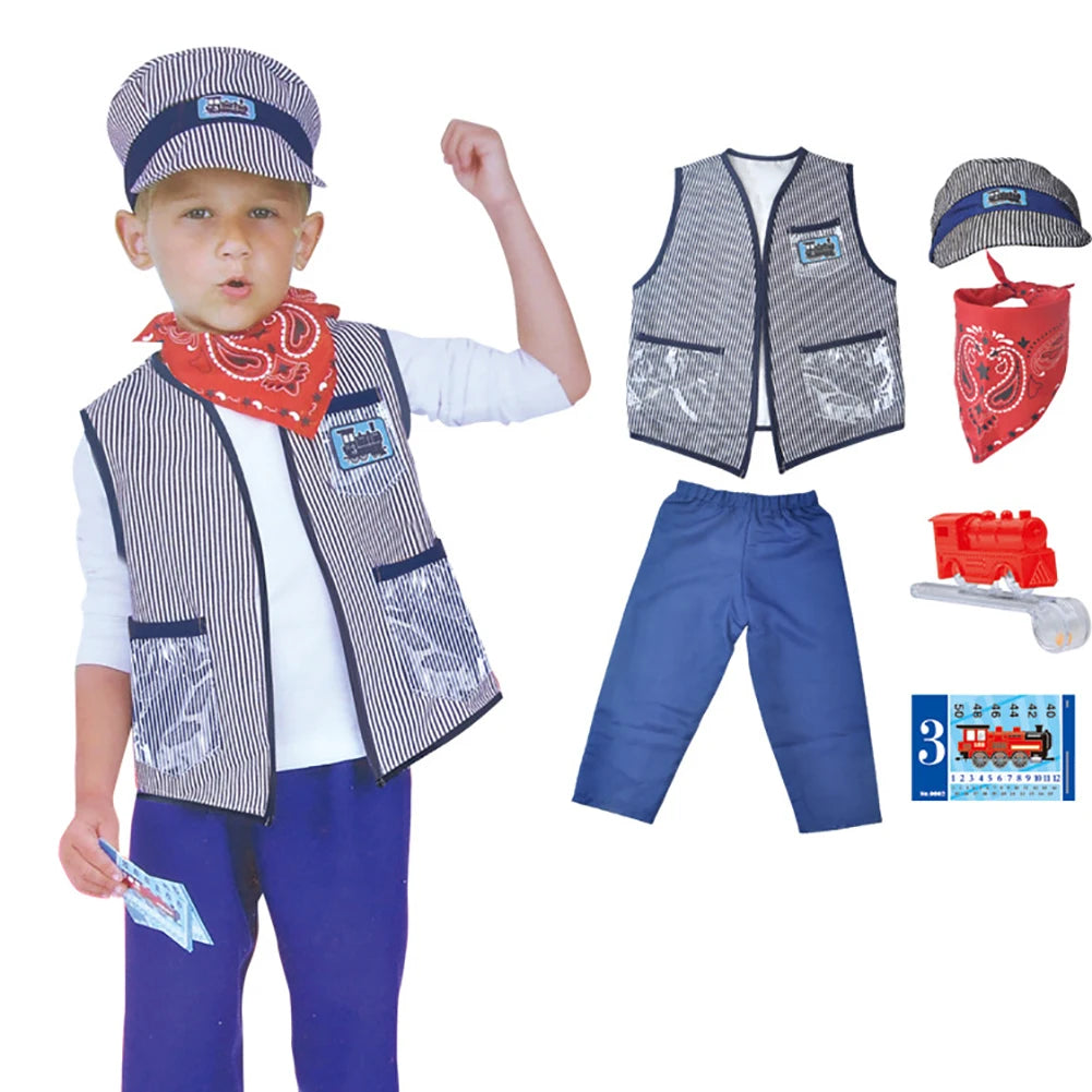 Kids Train Engineer Conductor Costume