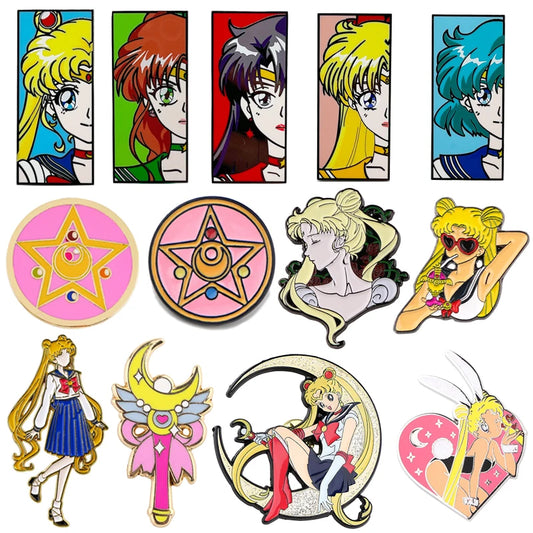 Anime Friends Enamel Pin Brooches Lapel Pins Badges on Backpack