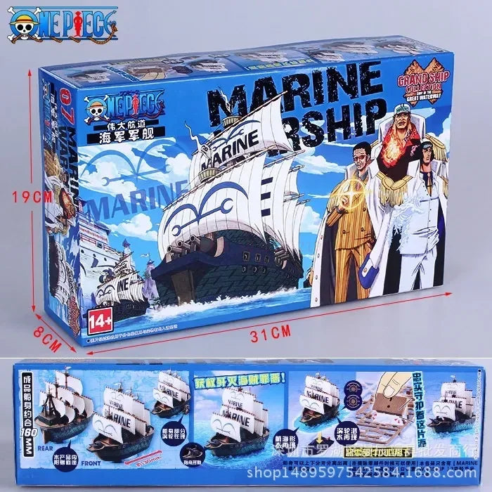 Anime One Piece Marine Pirate Boat Collection Model