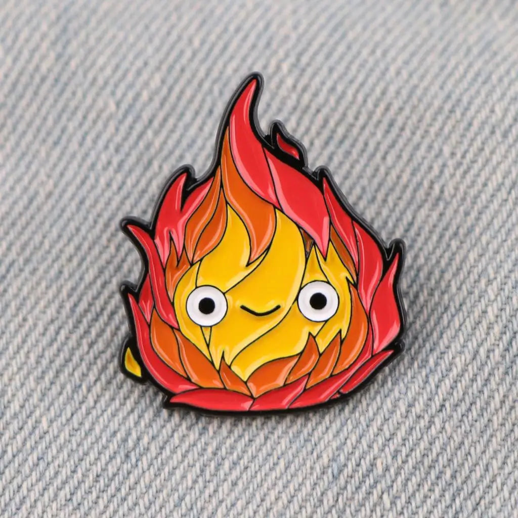 Calcifer Studio Ghibli Enamel Pins Cartoon Brooche Lapel Pin