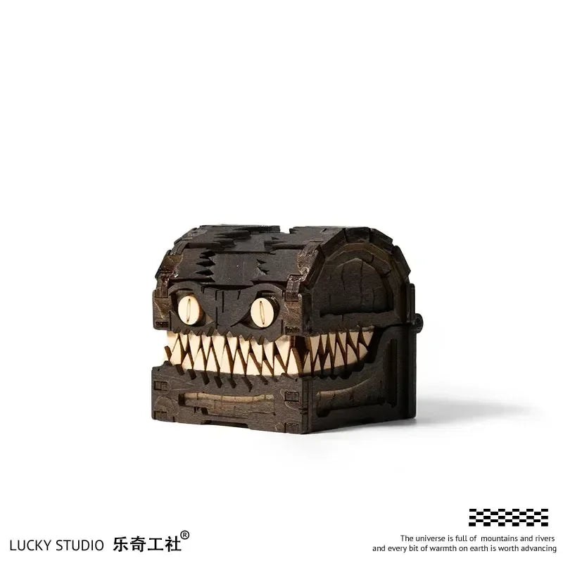 Dungeons & Dragons Wooden Mimic Figure Dnd Creative Monster Treasure Chest Figurine Box Halloween Toy Gift