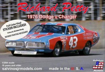 Salvinos JR Models Richard Petty '76 Dodge Charger with Vinyl Decals