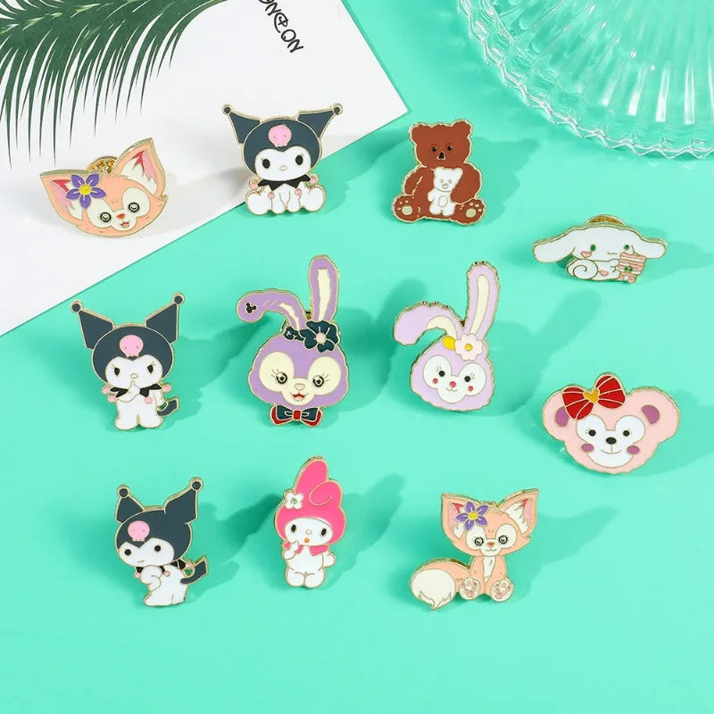 Sanrio Brooch Cartoon Anime Hello Kitty Enamel Pins