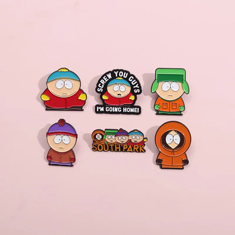 South Park Enamel Pin Badge Decorative Backpack Clothes Lapel Brooch Jewelry Accessories