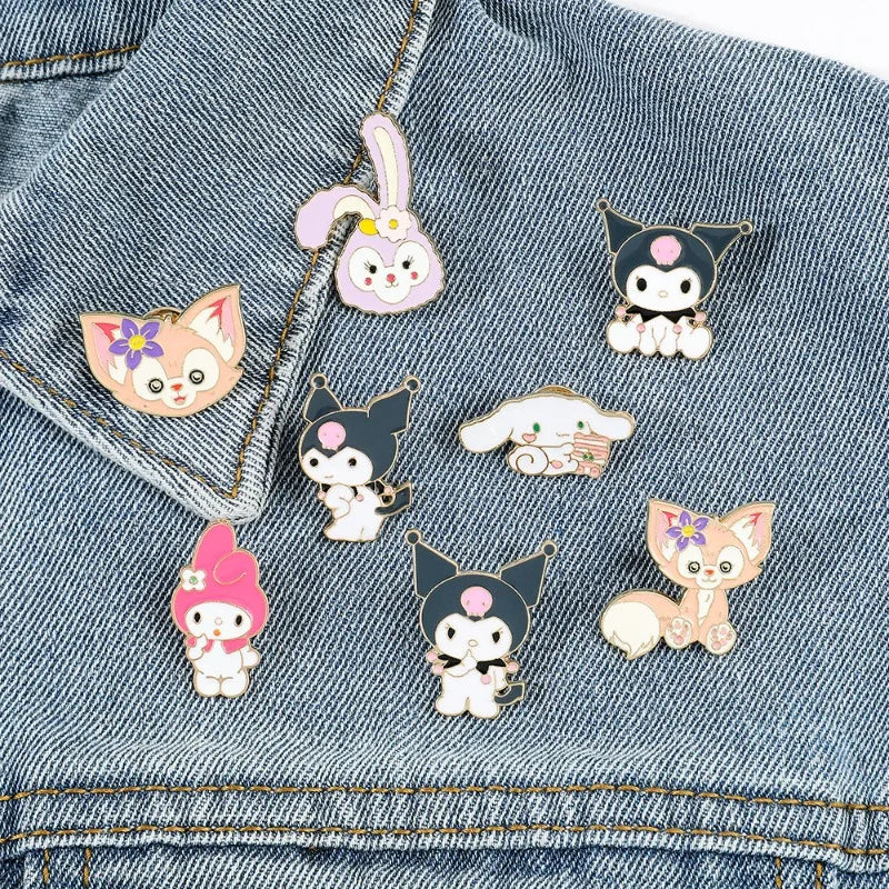 Sanrio Brooch Cartoon Anime Hello Kitty Enamel Pins