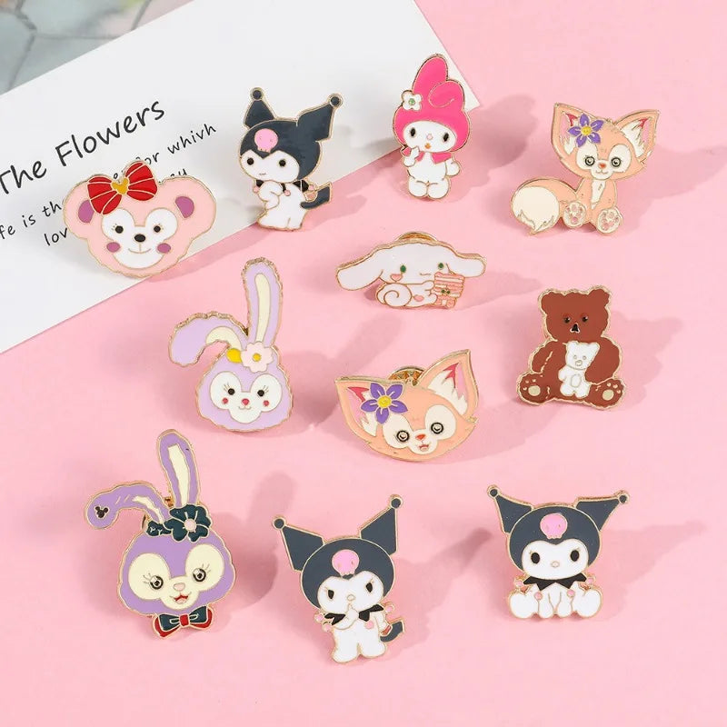 Sanrio Brooch Cartoon Anime Hello Kitty Enamel Pins