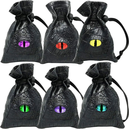 Drawstring Dice Bag PU Leather DND Dice Pouch