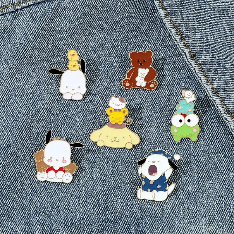 Sanrio Brooch Cartoon Anime Hello Kitty Enamel Pins