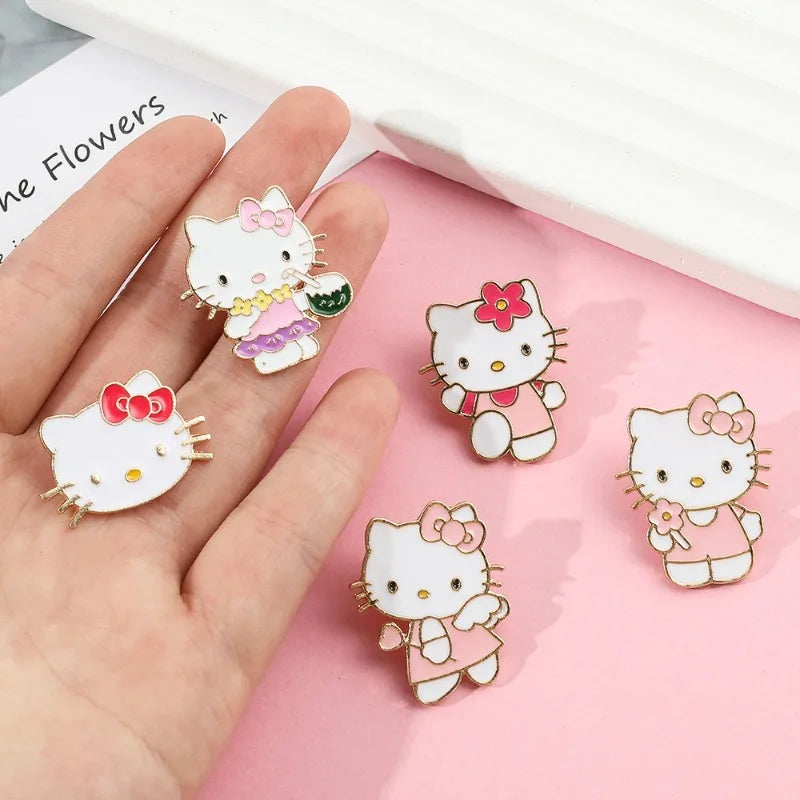 Sanrio Brooch Cartoon Anime Hello Kitty Enamel Pins