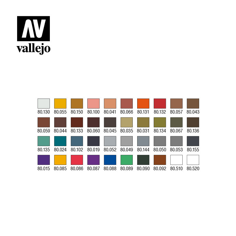 Vallejo Intermediate Case - Acrylic Paint Set 8 ml, 40 bottles